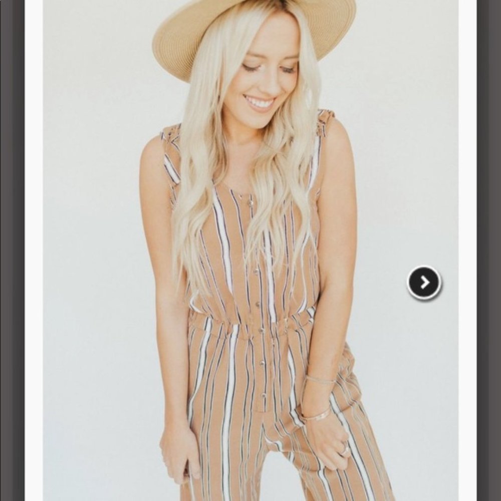 Carly Jean LosAngeles Laney Sandy Brown Jumpsuit S